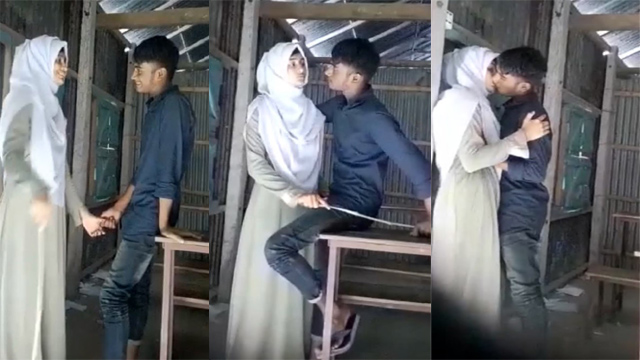 Muslim Girl with Her Boyfriend – Kissing And Fun